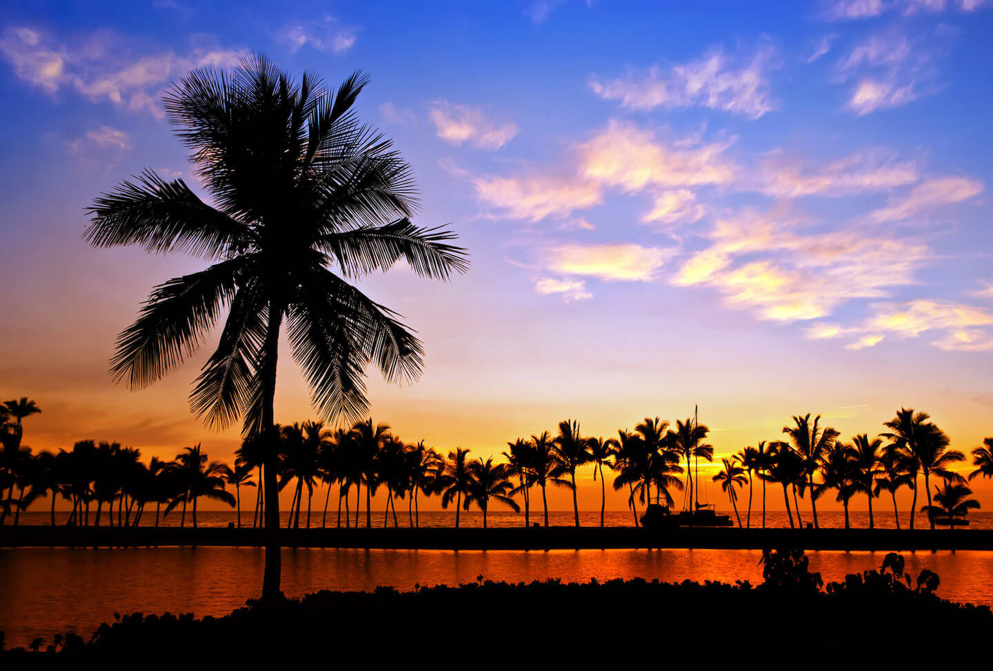 Stock photo of Honolulu (sunset view at the beach)