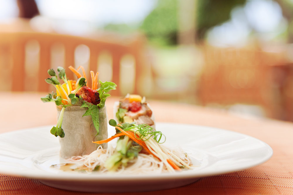 food2014Hi-kahala-SL Roast Pork Summer Roll by The Kahala Hotel & Resort (2014 Honolulu)